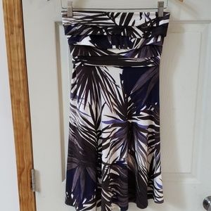 Strapless Caribbean print dress